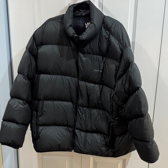 Lands' End Men’s Big & Tall size 3X Down Size Black Puffer Jacket